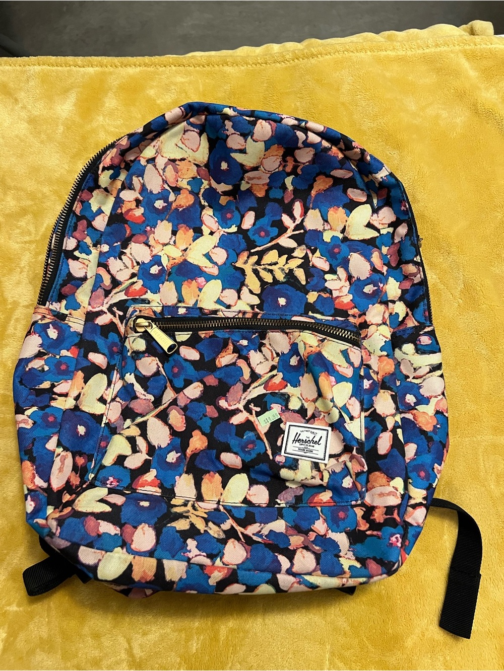 Herschel Floral Blue Canvas Backpack